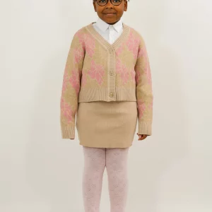 kids floral knit cardigan