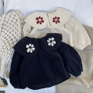 lotus collar big flower children's t shirt