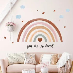 1pc cartoon heart star cloud rainbow furniture wall sticker