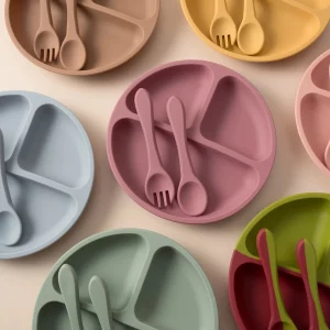 3pcs silicone baby feeding set