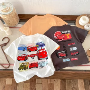 2025 summer children's fashion top disney car sportswear